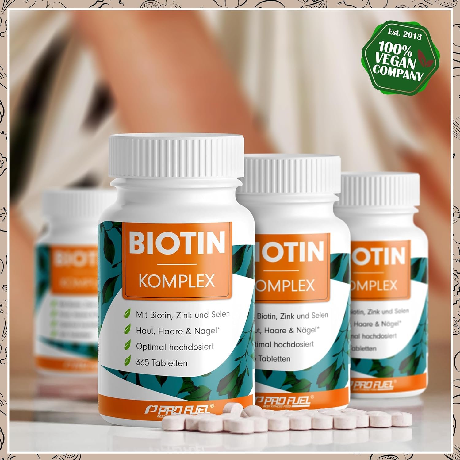 810fesUvCiL._AC_SL1500_ 365 Tabletten Biotin Tabletten 10.000 mcg mit Zink & Selen vegan