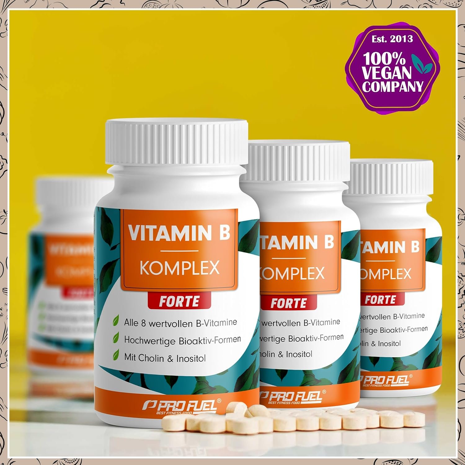 812oYeJ6ymL._AC_SL1500_ 180 Tabletten Vitamin B Komplex Tabletten hochdosiert vegan ProFuel