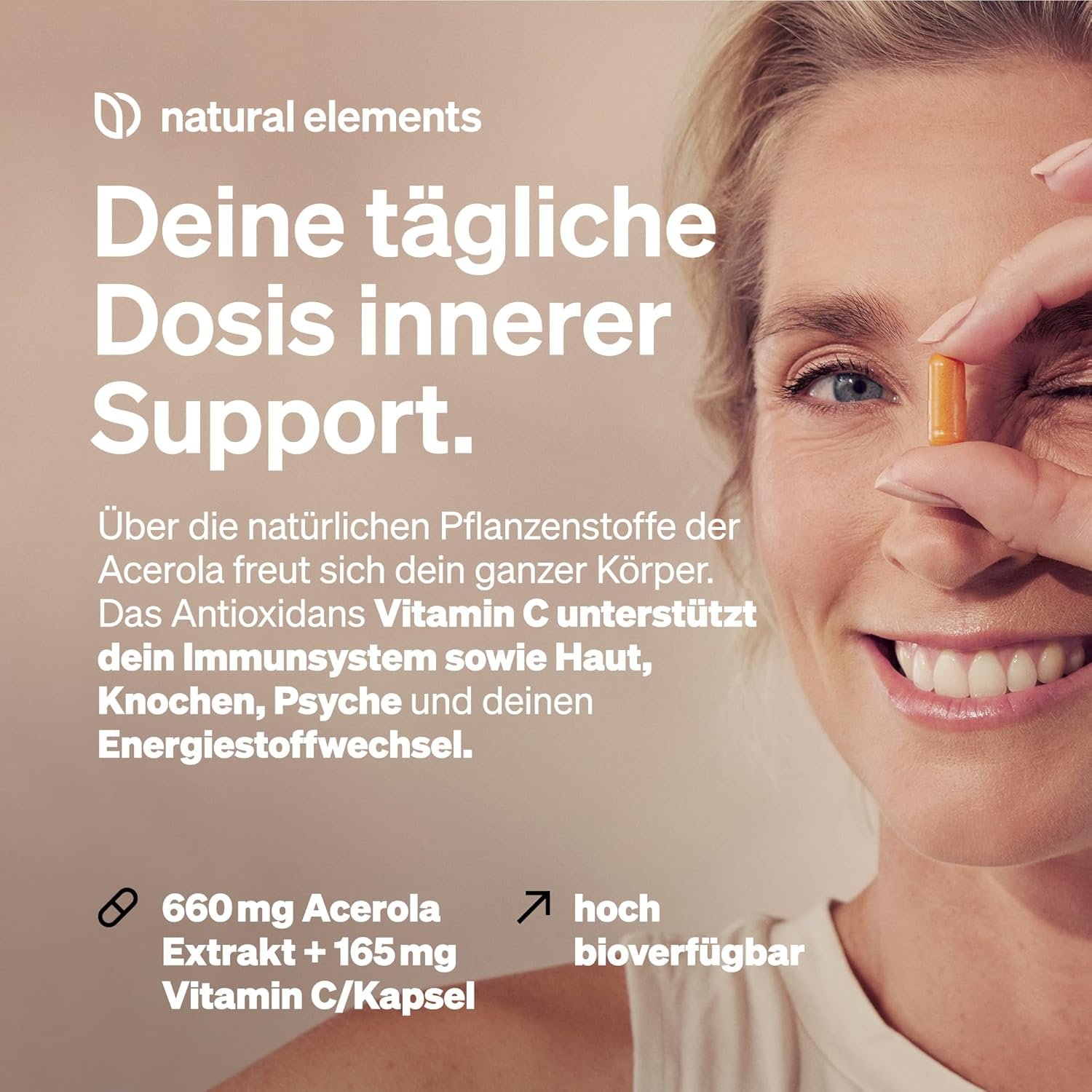 180 Acerola kapseln hochdosiert vegan mit vitamin c | Natural Elements