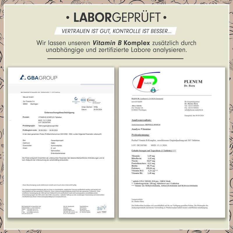 365 Tabletten Vitamin B Komplex Tabletten hochdosiert vegan ProFuel