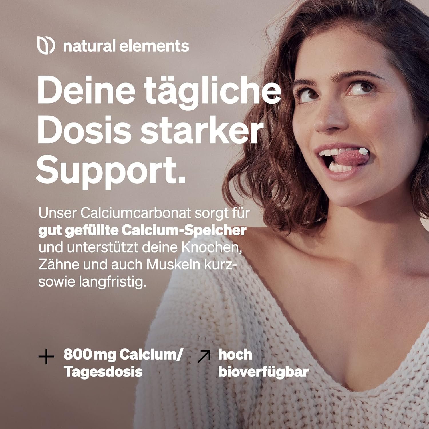 180 calcium tabletten 800 mg – Vegan & Hochdosiert – Laborgeprüft – Natural Elements