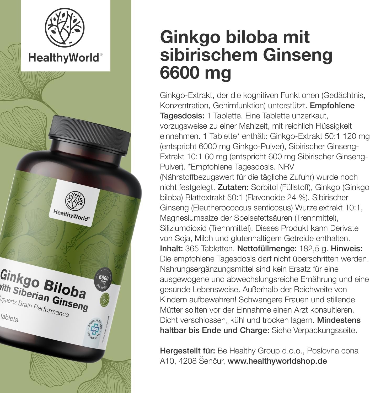 81NZ6MDQQ-L._AC_SL1500_ 365 Tabletten Ginkgo Biloba hochdosiert mit sibirischem Ginseng | HealthyWorld