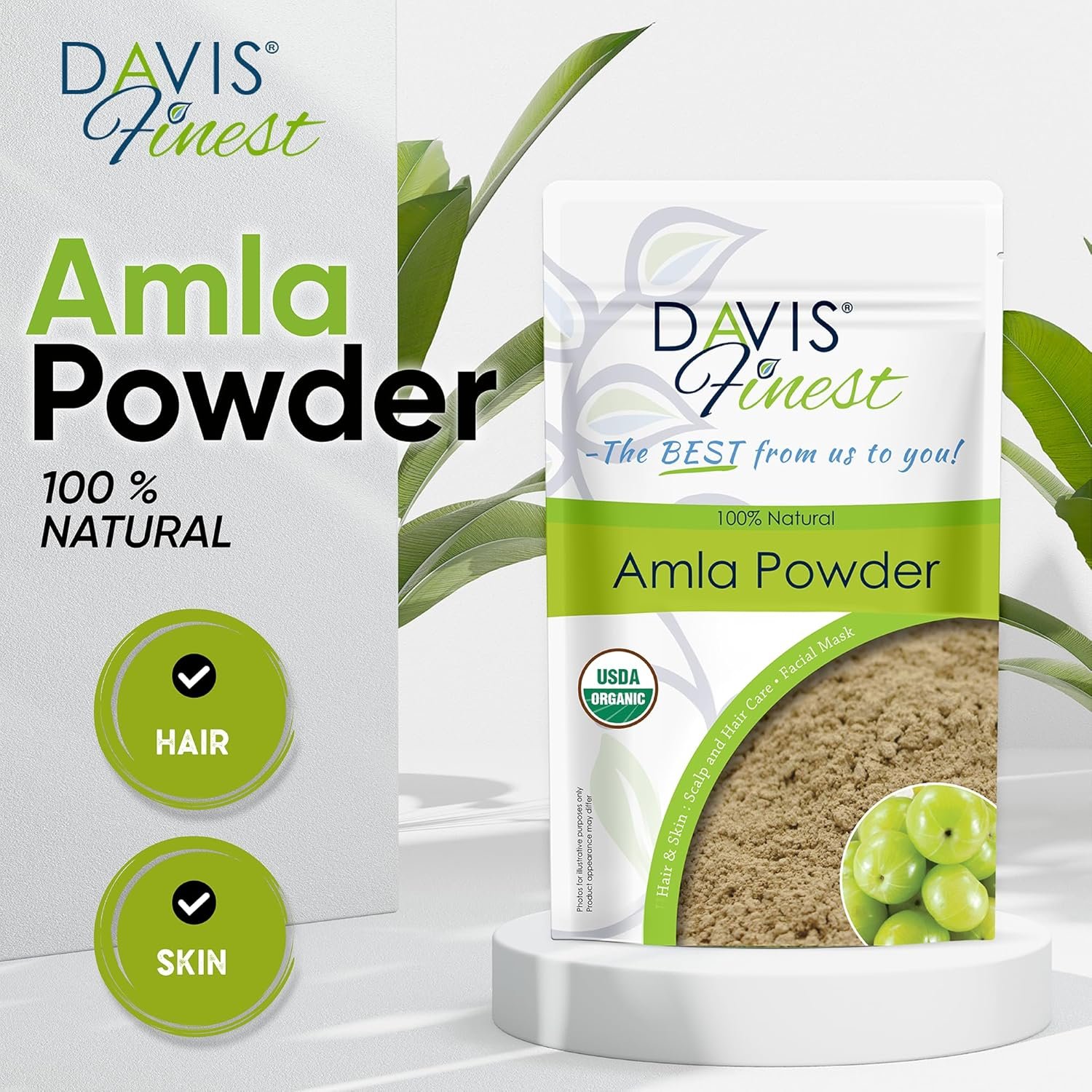 Amla Pulver Bio 100g – für Haarwachstum & Pflege – 100 % rein | Davis Finest