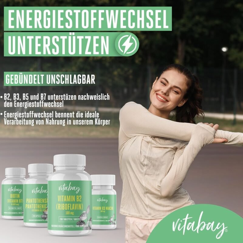 200 Tabletten Vitamin B2 Tabletten 100 mg hochdosiert vegan Vitabay