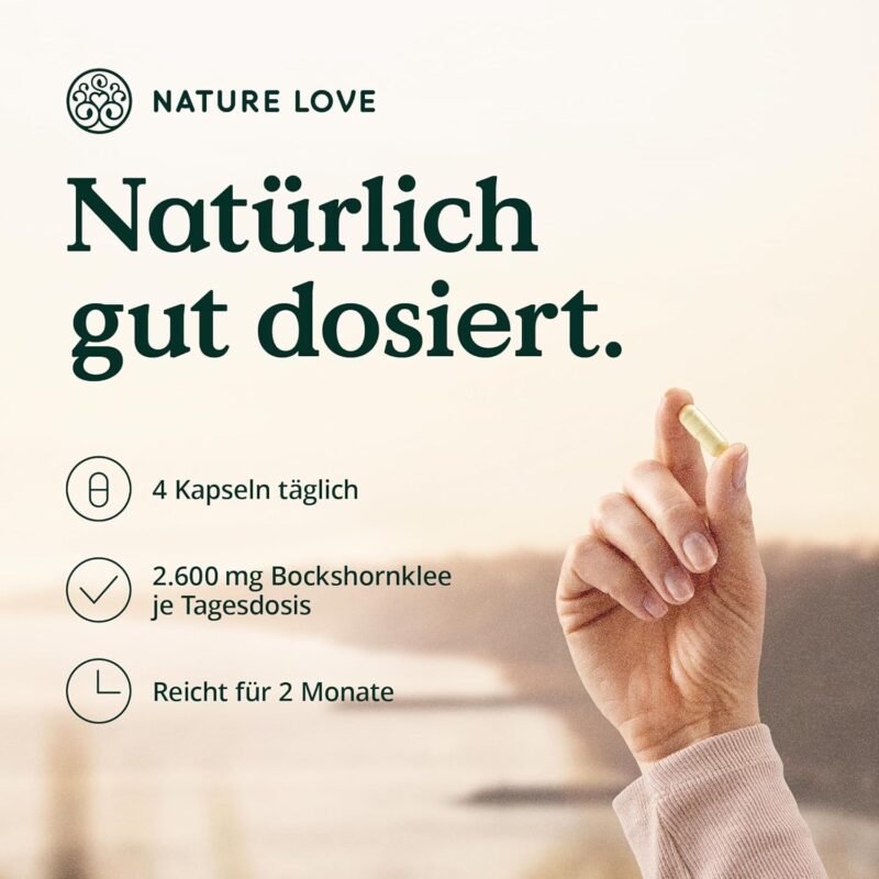 240 bio bockshornklee kapseln hochdosiert – 2600 mg pro Tagesdosis – Vegan – Nature Love®
