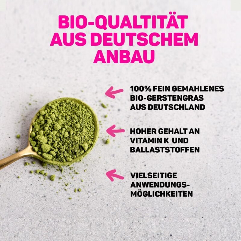 500 g Gerstengras Pulver bio rohkostqualität ballaststoffreich vegan | Lebepur