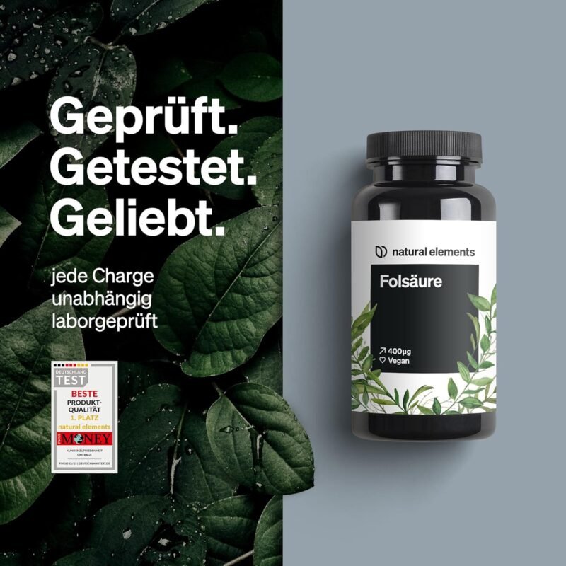 400 Tabletten Folsäure Tabletten 400 mcg vegan hochdosiert natural elements