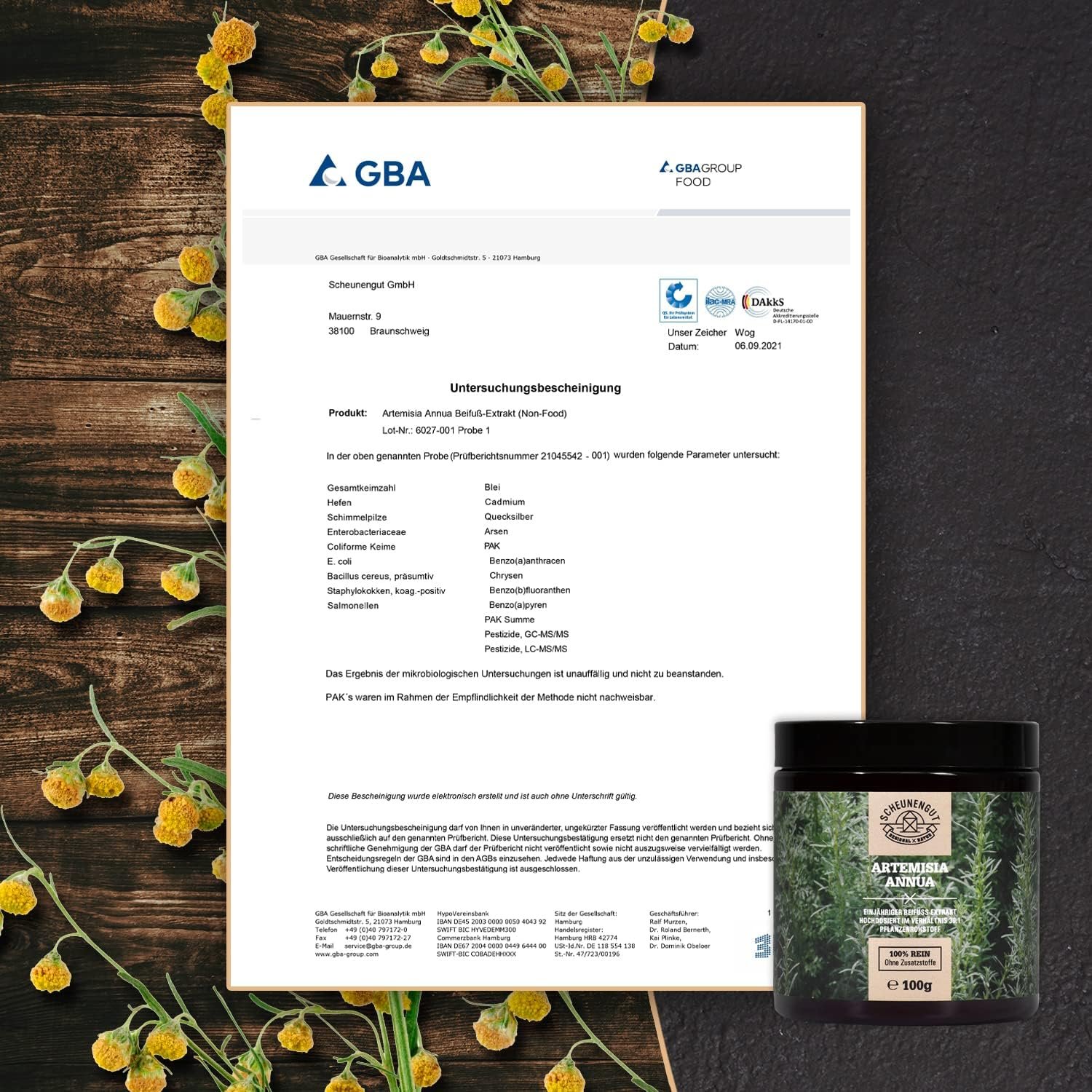 81oJJH7vuIL._AC_SL1500_ 100 g Artemisia Annua Pulver 30:1 Extrakt 21% Artemisinin hochdosiert | SCHEUNENGUT