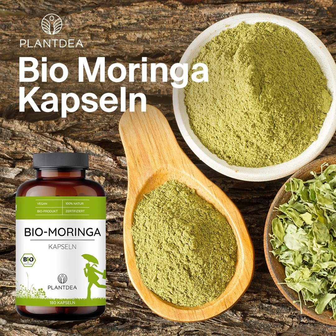 Moringa kapseln 180 stück bio hochdosiert 3000mg vegan | PLANTDEA