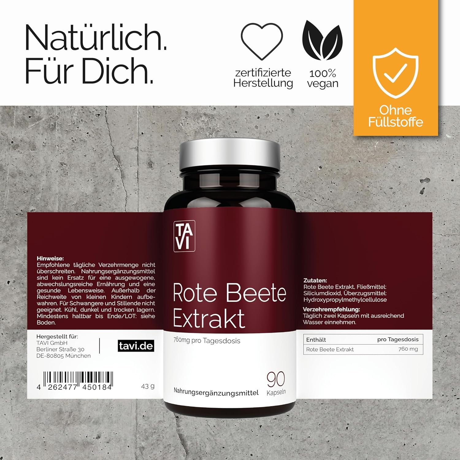 81qINL99YWL._AC_SL1500_ 90 Rote beete kapseln extrakt hochdosiert vegan | TAVI