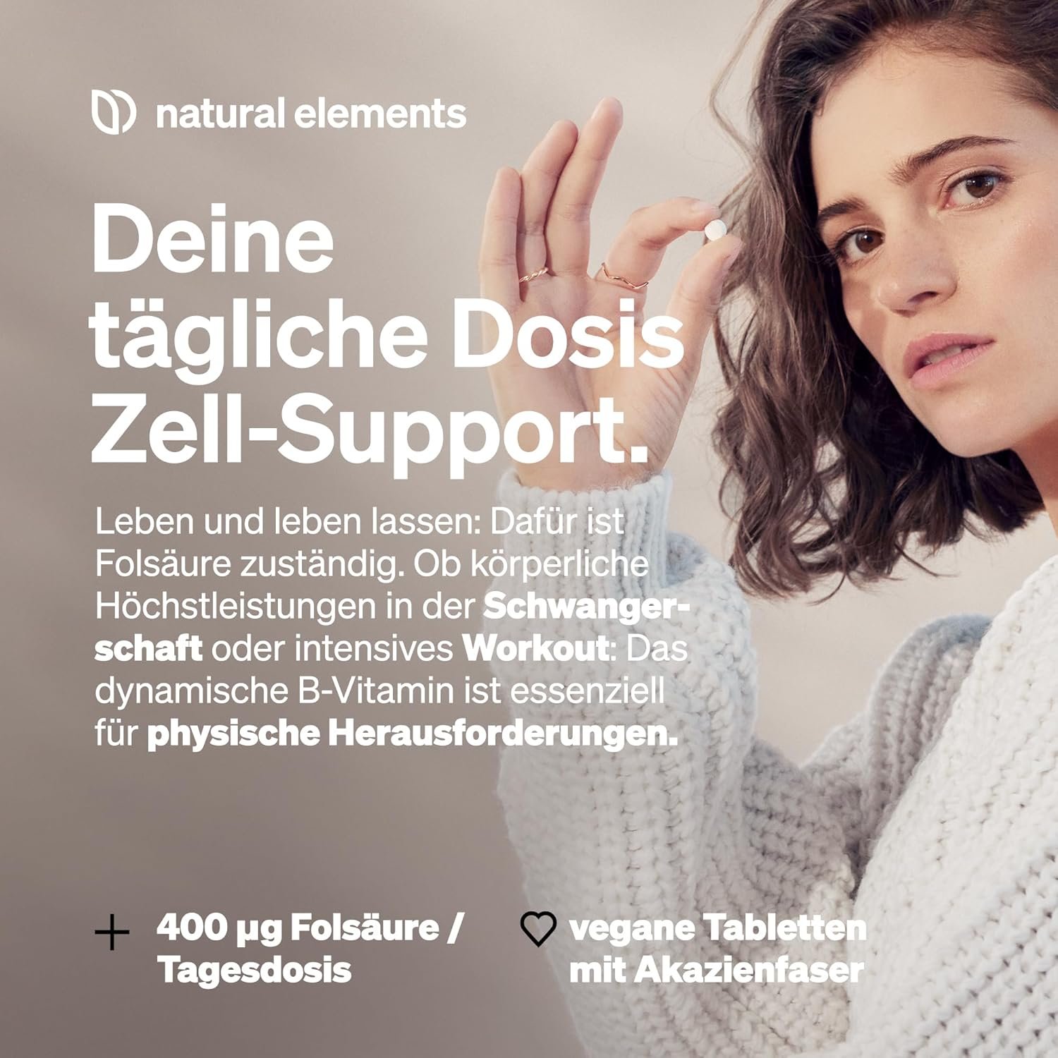 81qtFC9FJnL._AC_SL1500_ 400 Tabletten Folsäure Tabletten 400 mcg vegan hochdosiert natural elements