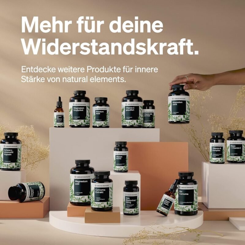 360 Kapseln Vitamin C Kapseln 1000 mg + 15 mg Zink vegan natural elements