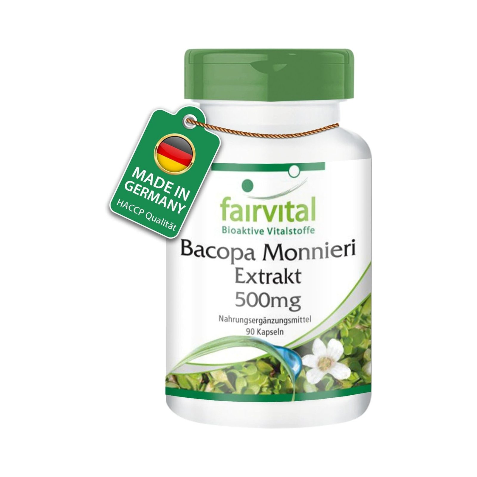 90 vegane Bacopa Monnieri Kapseln 500 mg mit 20% Bacoside