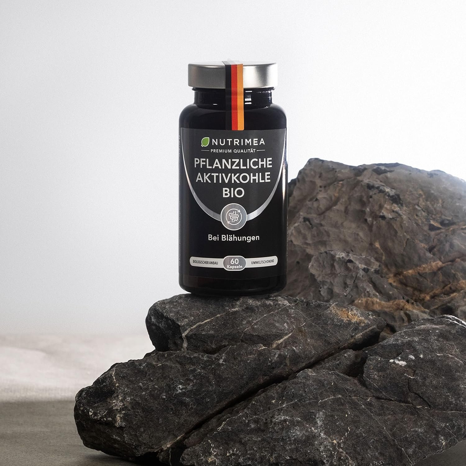 60 Vegane aktivkohle kapseln bio gegen blähungen & völlegefühl | Nutrimea