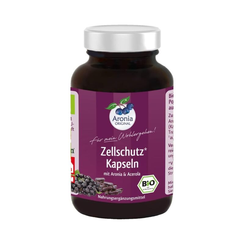 120 vegane Bio Zellschutz Kapseln mit Aronia & Acerola natürliches Vitamin C