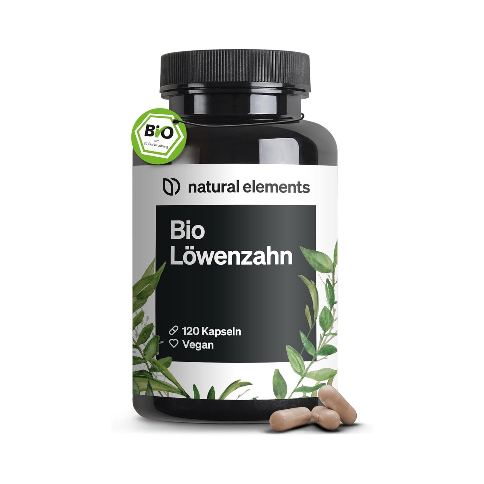 120 bio löwenzahn kapseln – 1000 mg hochdosierter 10:1 Löwenzahnwurzelextrakt – Vegan