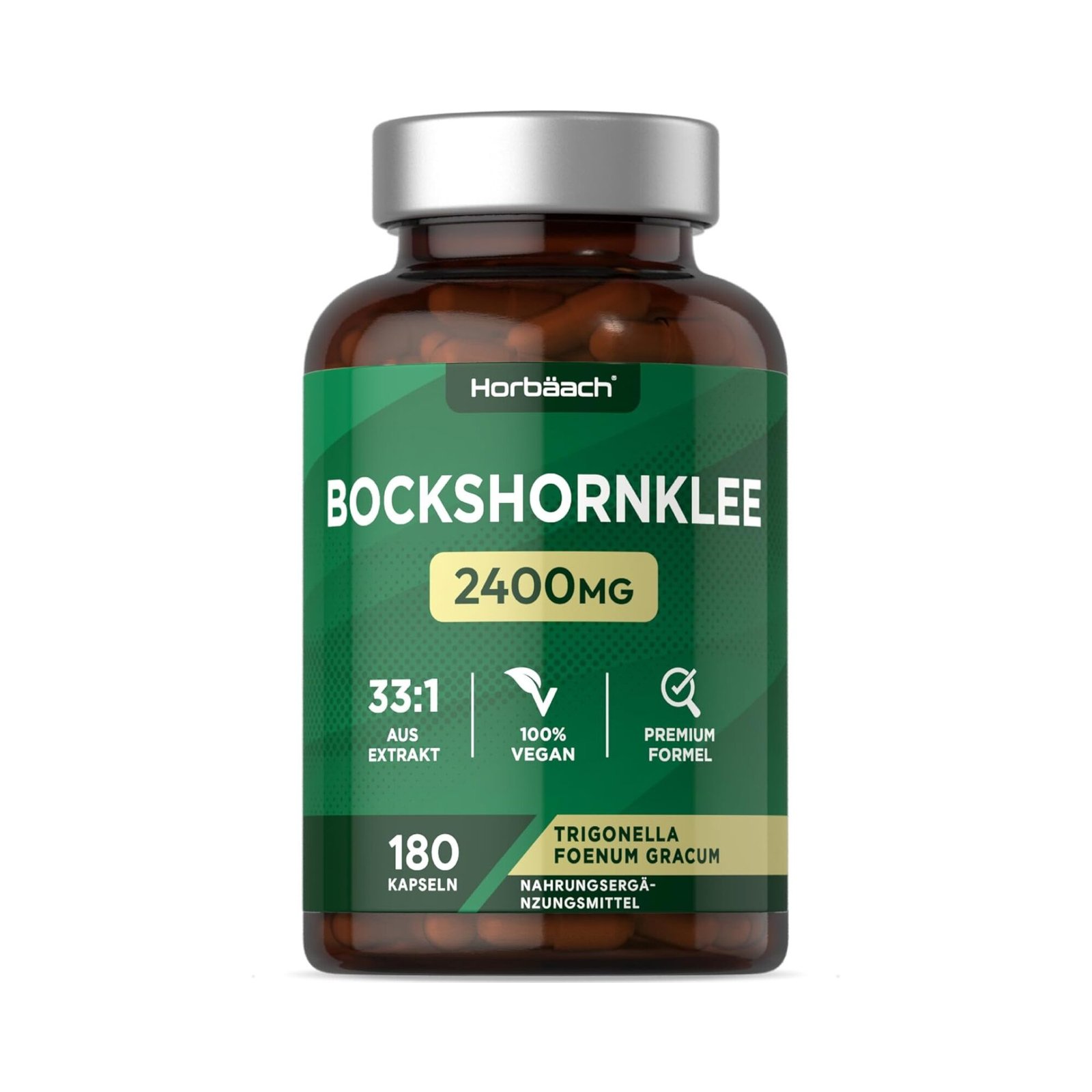 180 bockshornklee kapseln 2400mg – 800 mg pro Kapsel – Hochwirksame Saponine – Horbaach