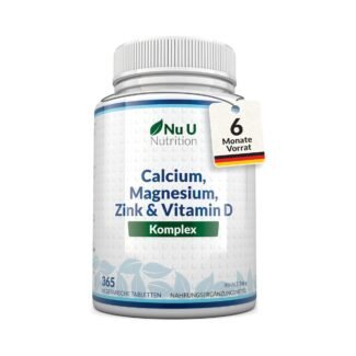 365 calcium magnesium zink hochdosiert tabletten – 6 Monate Vorrat – Nu U Nutrition