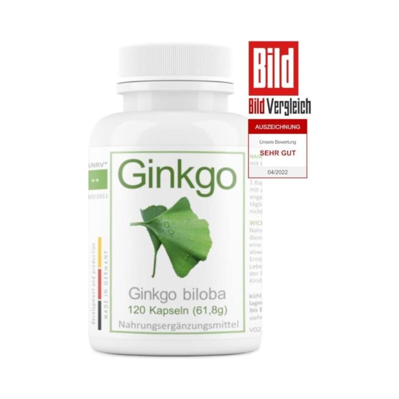 120 ginkgo biloba blattpulver kapseln – 420 mg – Hochdosiert & Vegan – Made in Germany