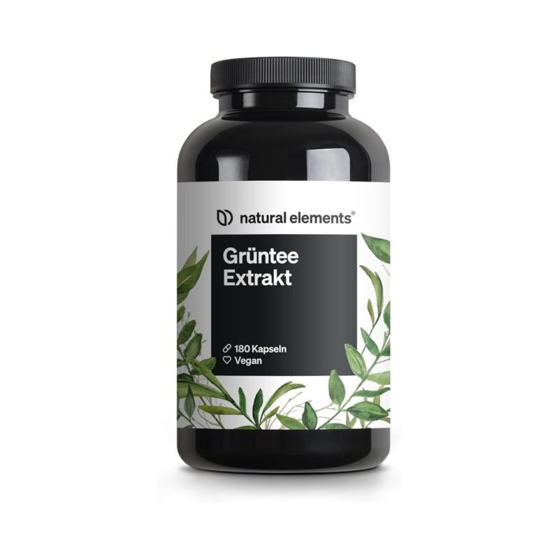 180 grüntee extrakt kapseln – 1998 mg Extrakt mit EGCG & Polyphenolen – Vegan