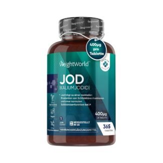 365 jod tabletten – 400µg Kaliumjodid – 1 Jahresvorrat – Vegan