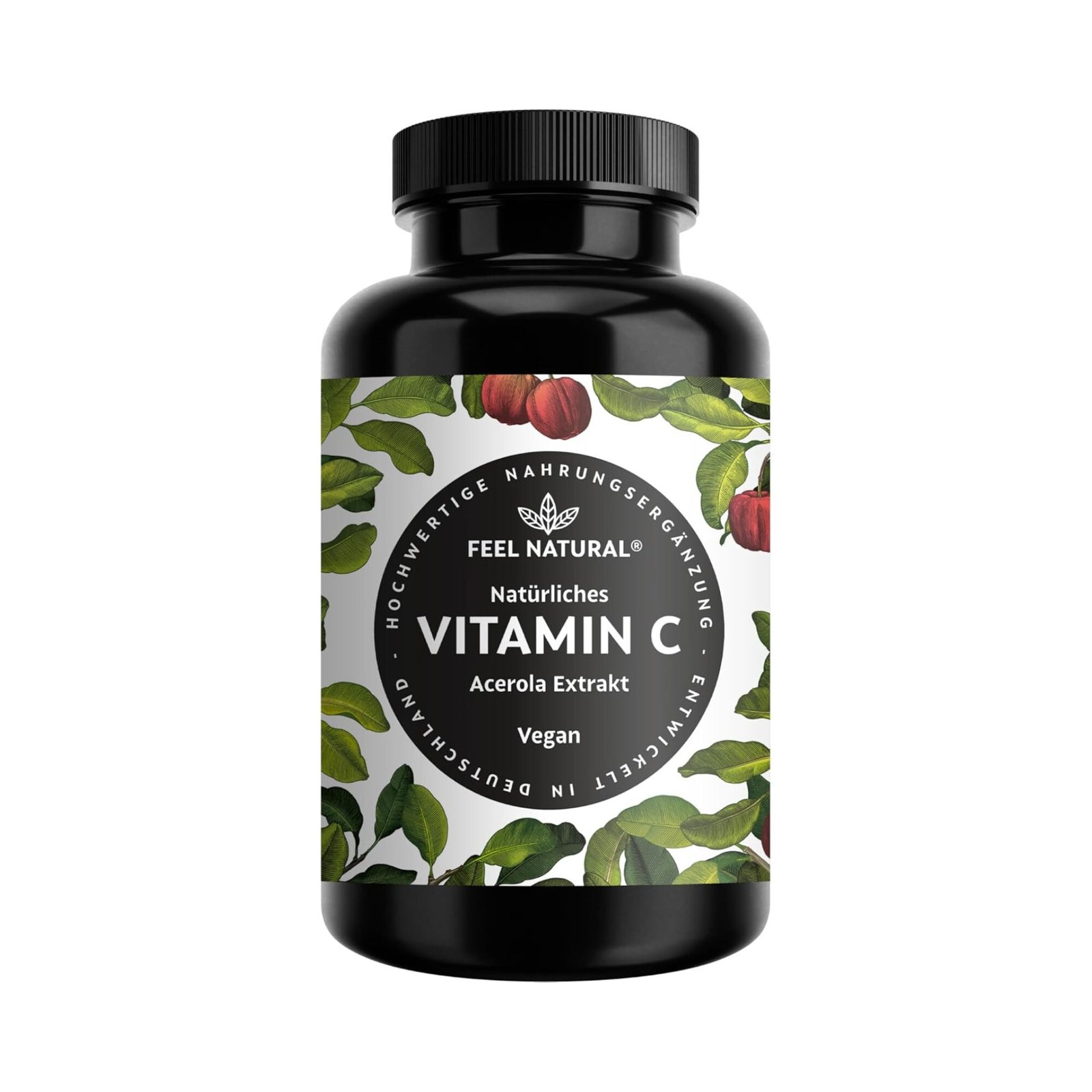 180 Kapseln Natürliches Vitamin C Kapseln aus Acerola vegan Feel Natural