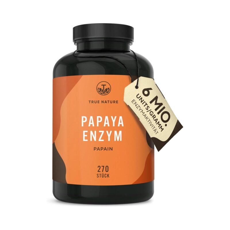 270 vegane papaya enzym kapseln mit 2100 mg Papain, hochdosiert, deutsche Produktion