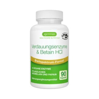 90 vegane verdauungsenzyme kapseln mit Papain, Lipase, Betain HCl und Bromelain, schnell wirkend