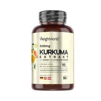 kurkuma extrakt kapseln 180 stück vegan mit ingwer und schwarzem pfeffer