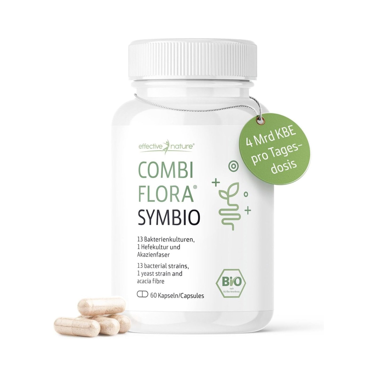 combi flora symbio 60 kapseln probiotikum bakterienstämme akazienfaser vegan