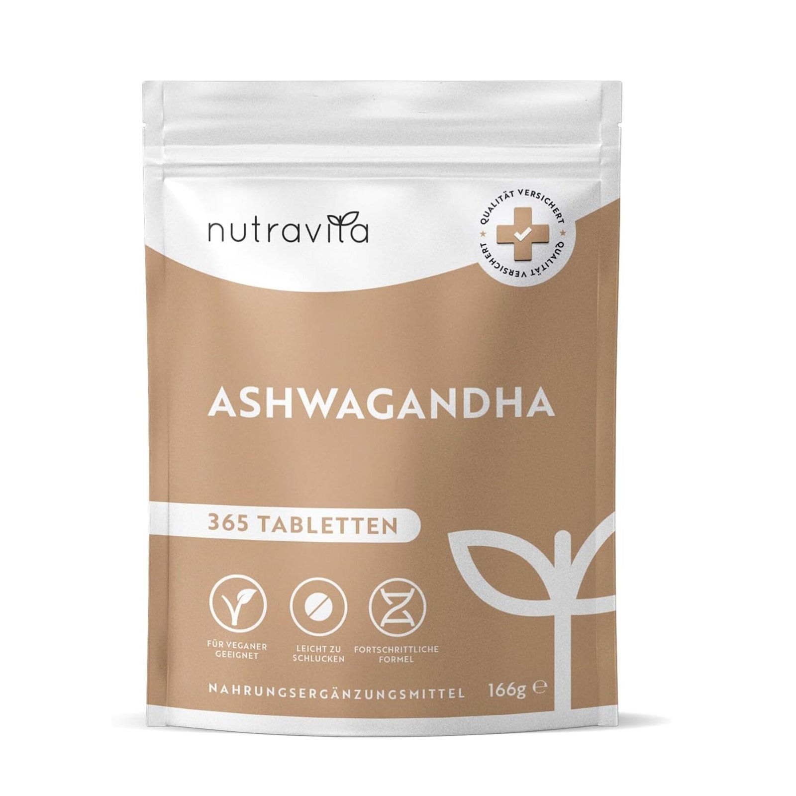 ashwagandha kapseln hochdosiert 365 tabletten vegan nutravita