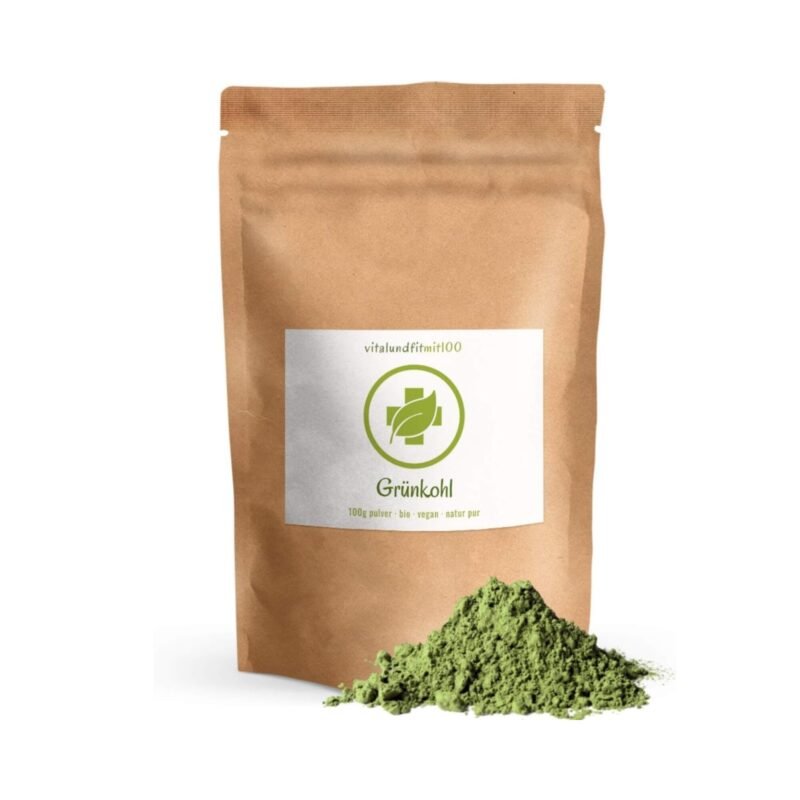 grünkohl pulver bio 100g vegan gemüsepulver vitalundfitmit 100