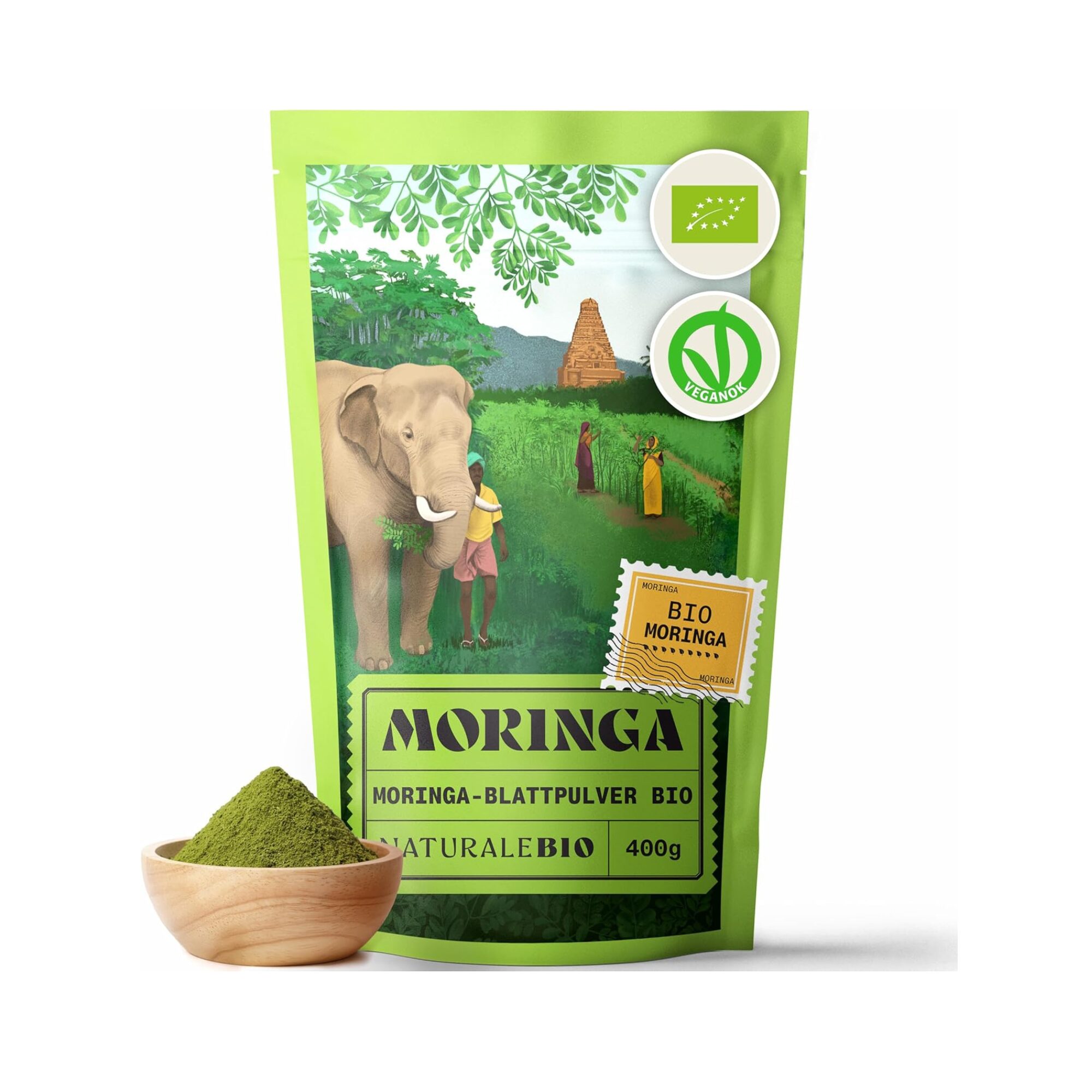 moringa pulver bio 400g premium qualität blattpulver naturalebio