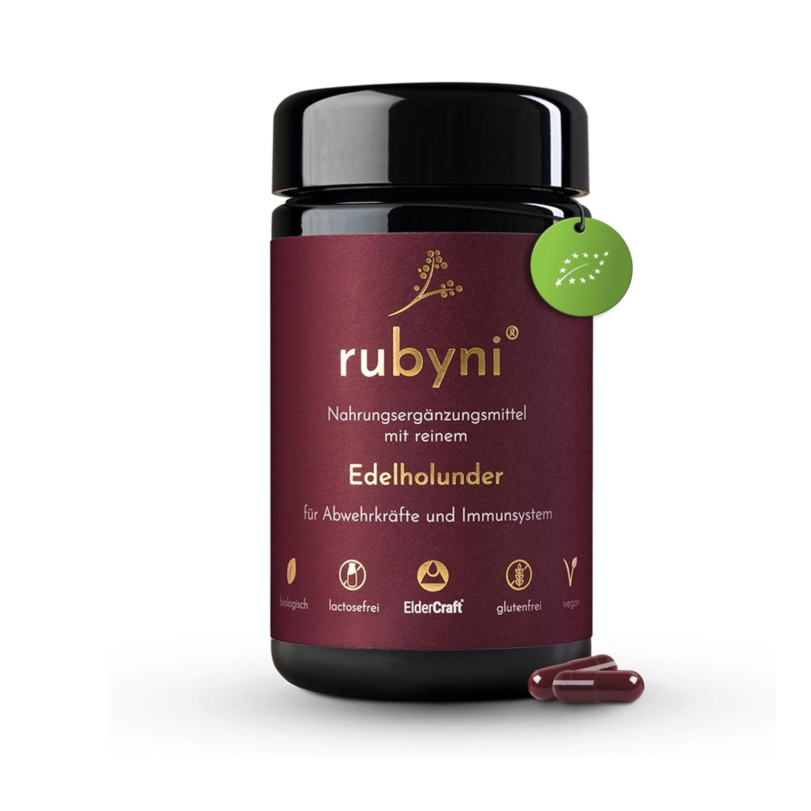 holunder kapseln bio 90 stück hochdosiert immun booster rubyni