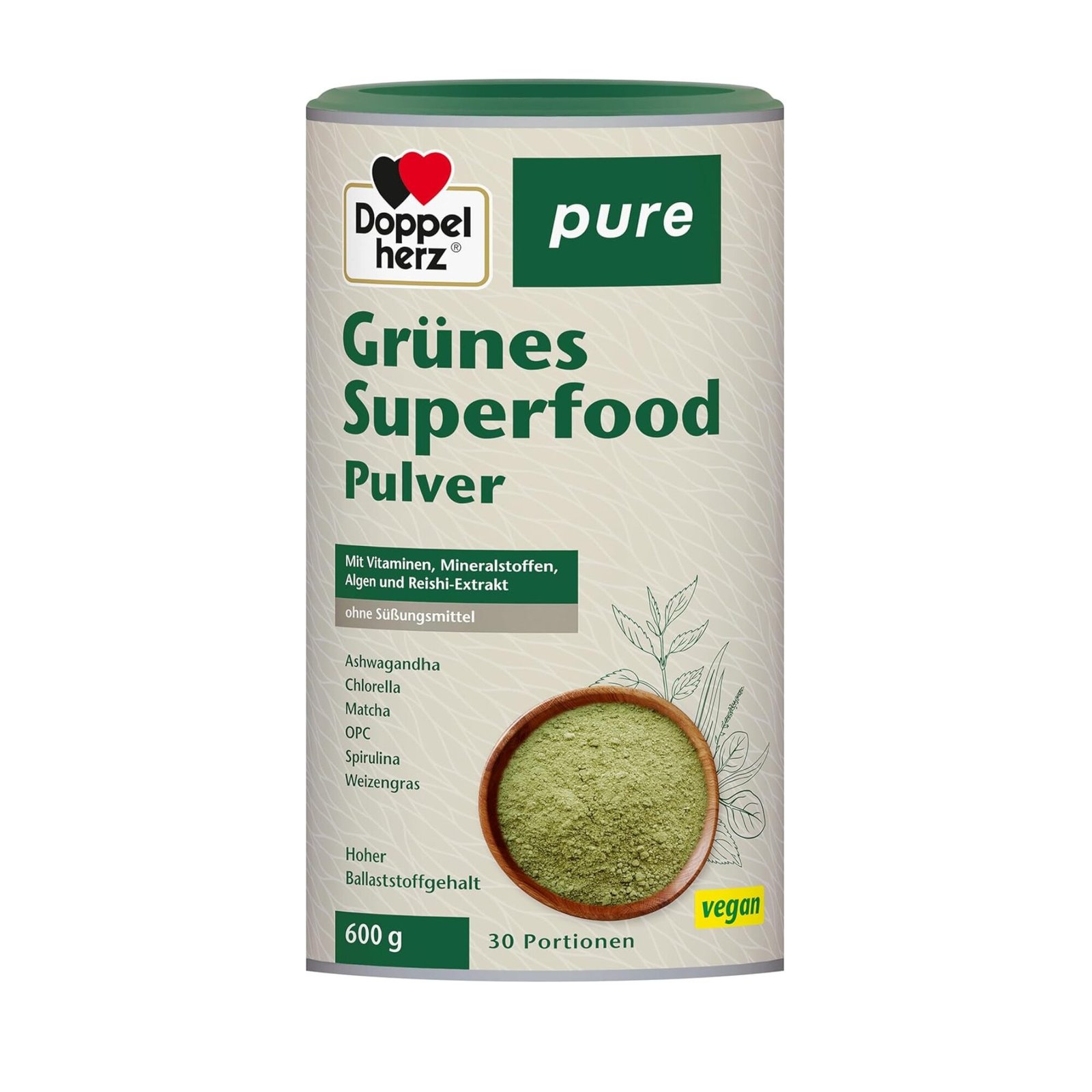تصميم بدون عنوان (24) grünes superfood pulver 600g vegan mit matcha und opc