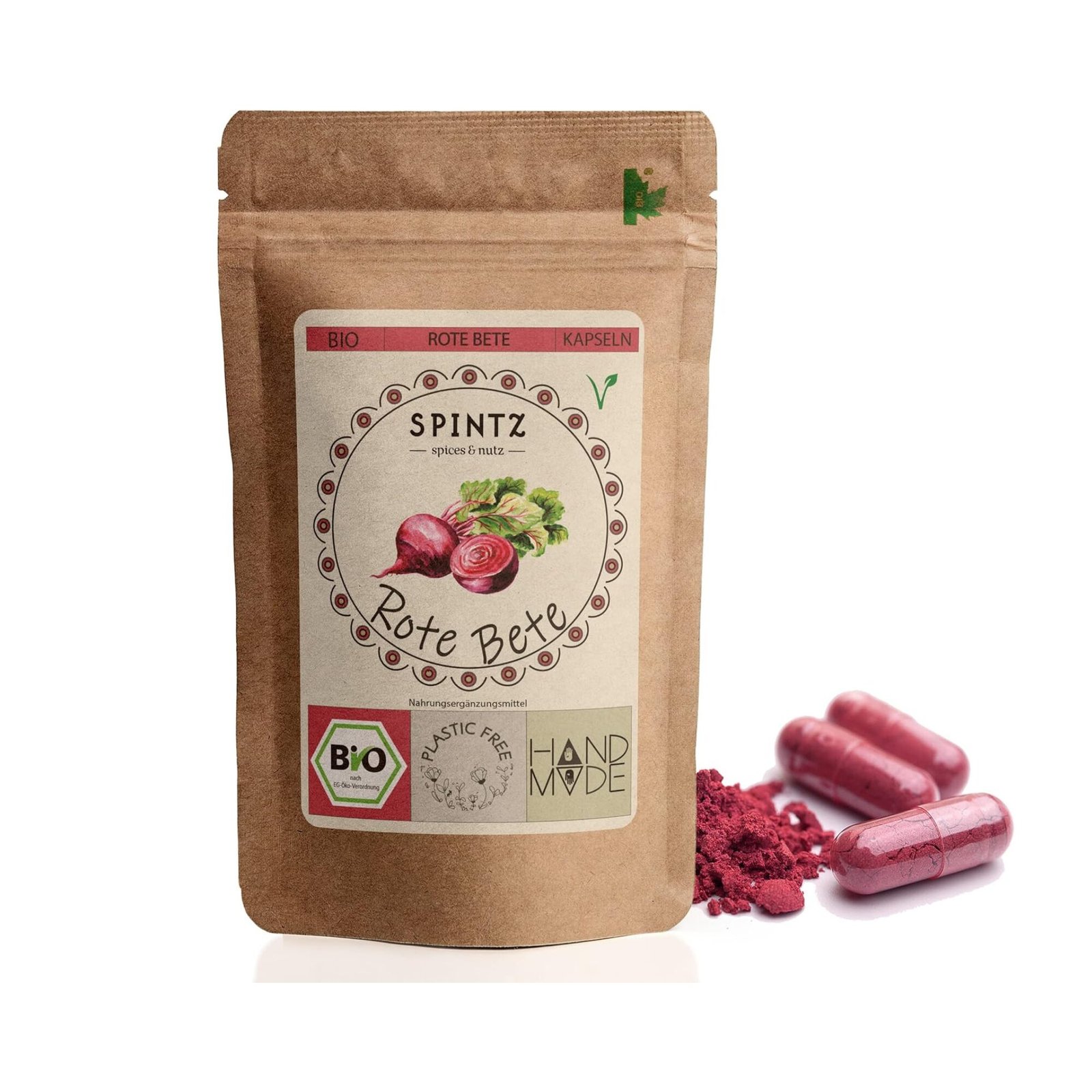 rote beete kapseln bio 360 stück 720mg vegan nachhaltig spintz