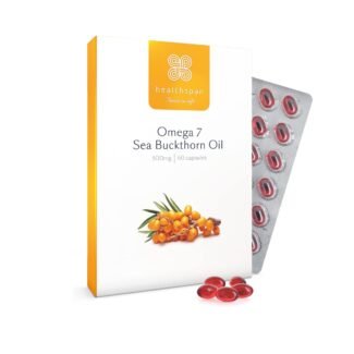 omega 7 sanddornöl kapseln 500mg vegan 60 stück healthspan
