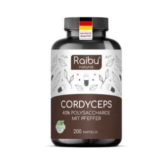 cordyceps kapseln 200 stück 21000mg hochdosiert mit pfeffer raibu
