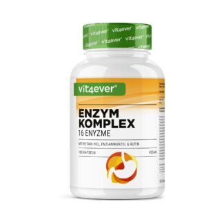 180 vegane verdauungsenzyme kapseln mit 16 Enzymen, Betain HCL, Rutin und Enzianwurzel, hochdosiert