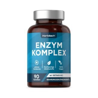 90 vegane verdauungsenzyme tabletten mit Enzymkomplex und Betain HCl, laborgeprüft