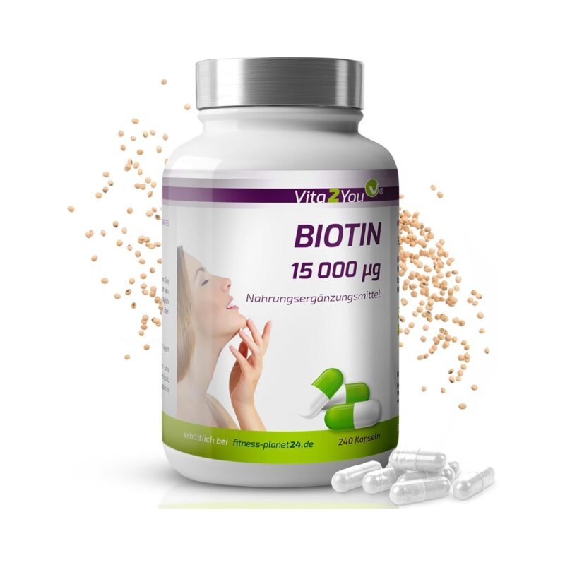 240 Kapseln Biotin Kapseln 15.000 mcg hochdosiert vegan Vita2You