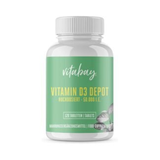 120 Tabletten Vitamin D3 Tabletten 50.000 I.E. hochdosiert vegan Vitabay