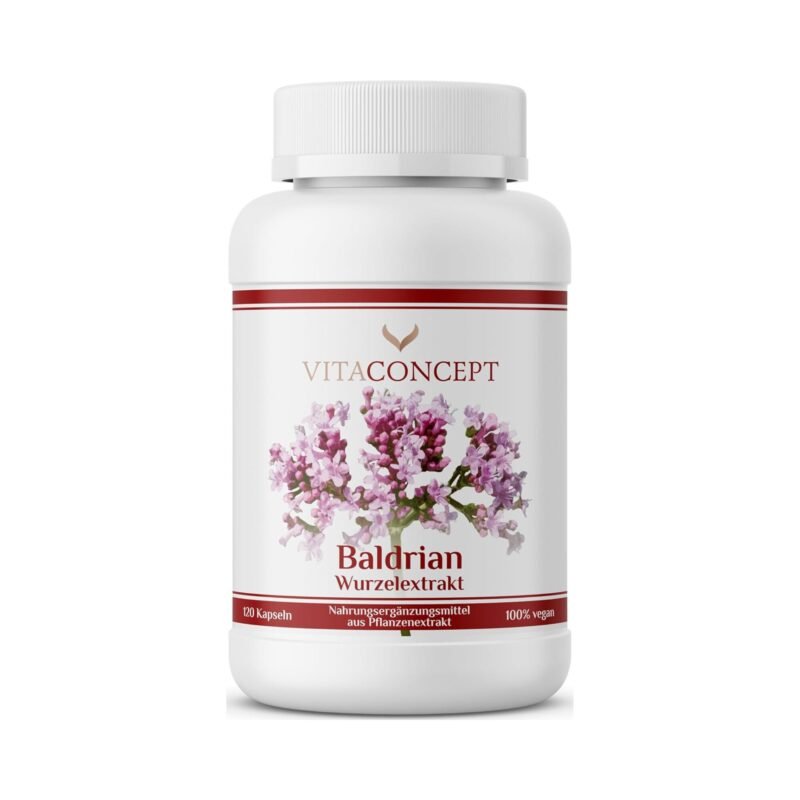 120 baldrian kapseln hochdosiert – 5000 mg 10:1 Extrakt – Vegan – Vitaconcept