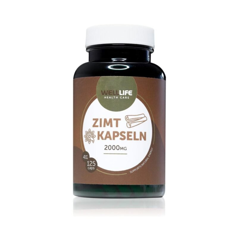 125 vegane zimt kapseln – 2000 mg organischer Zimt, reich an Antioxidantien