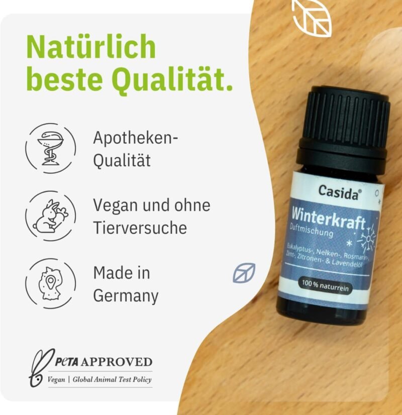 5 ml Winterkraft Duftmischung ätherische Öle | Stärkende Mischung für die kalte Jahreszeit | Casida