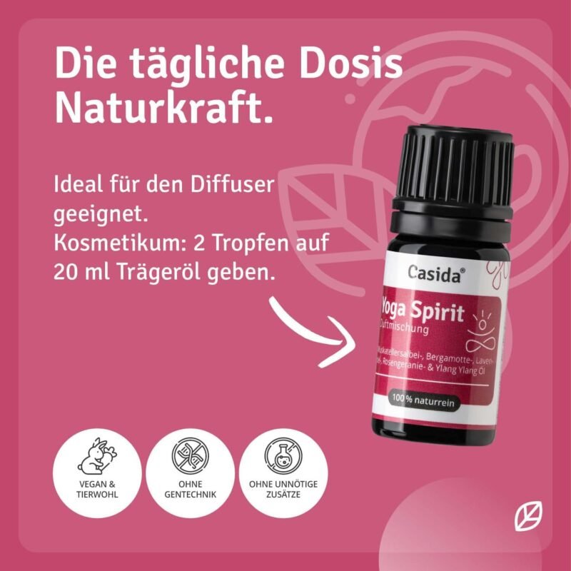5 ml Yoga Spirit Duftmischung ätherische Öle | Für Yoga, Achtsamkeit & Meditation | Casida