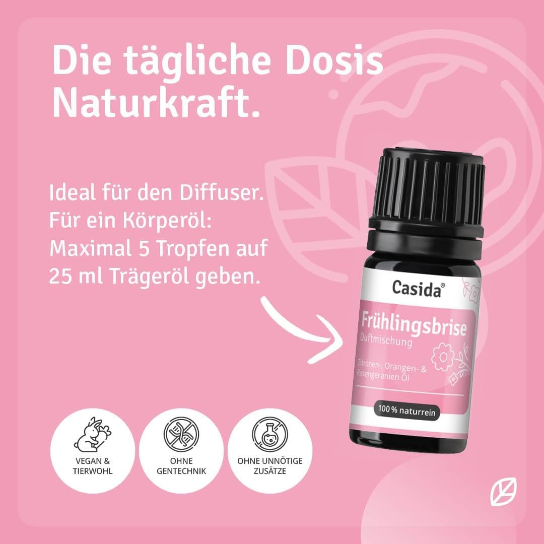 5 ml Frühlingsbrise Duftmischung | Ätherische Öle für Frische & Leichtigkeit | Casida