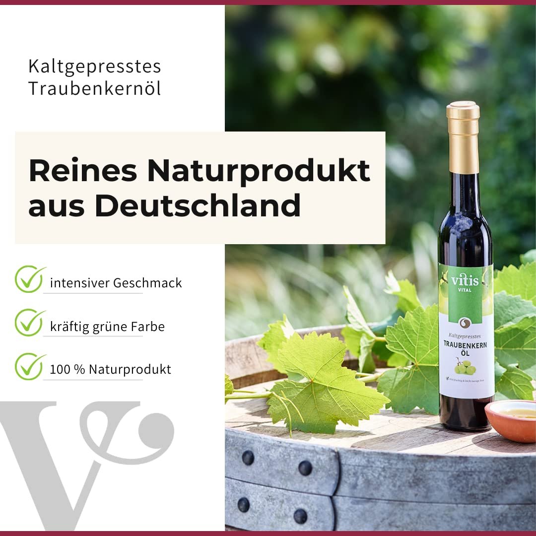 1L kaltgepresstes Traubenkernöl – Regional & vitaminreich | Vitis