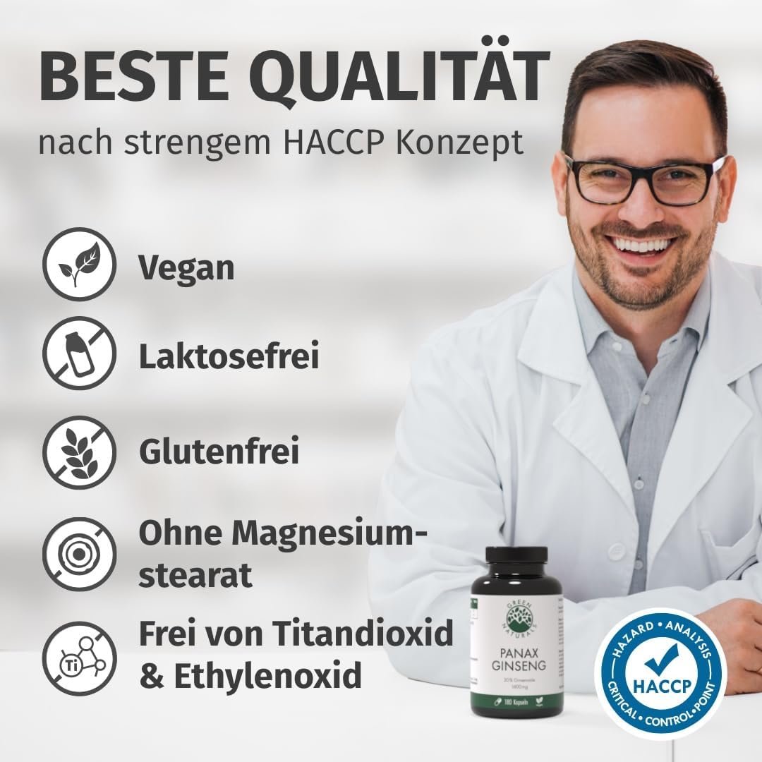 61PTV+Vl7tL._AC_SL1080_ Panax Ginseng Extrakt – 2100 mg hochdosiert mit 20 % Ginsenoiden | Green Naturals