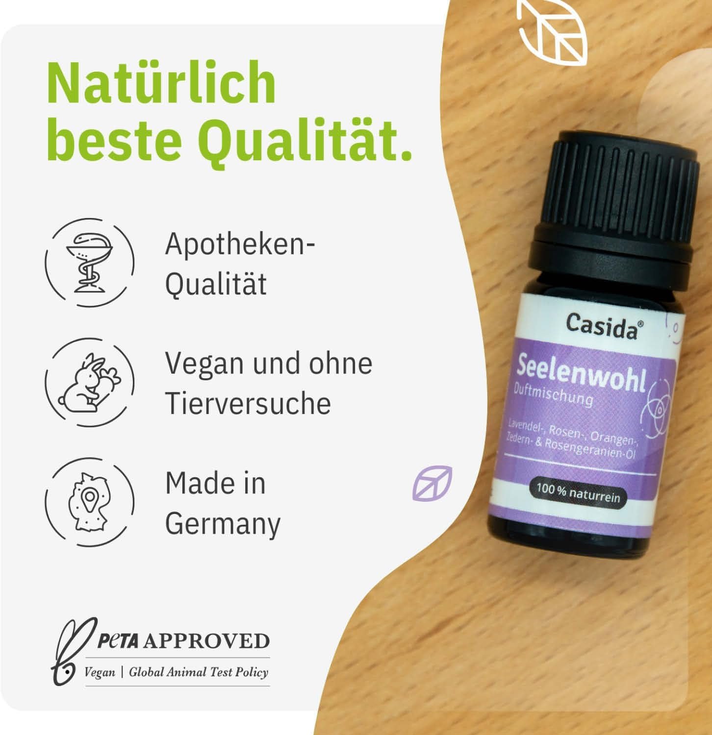 5 ml Seelenwohl Duftmischung | Ätherische Öle für emotionale Balance & inneren Trost | Casida